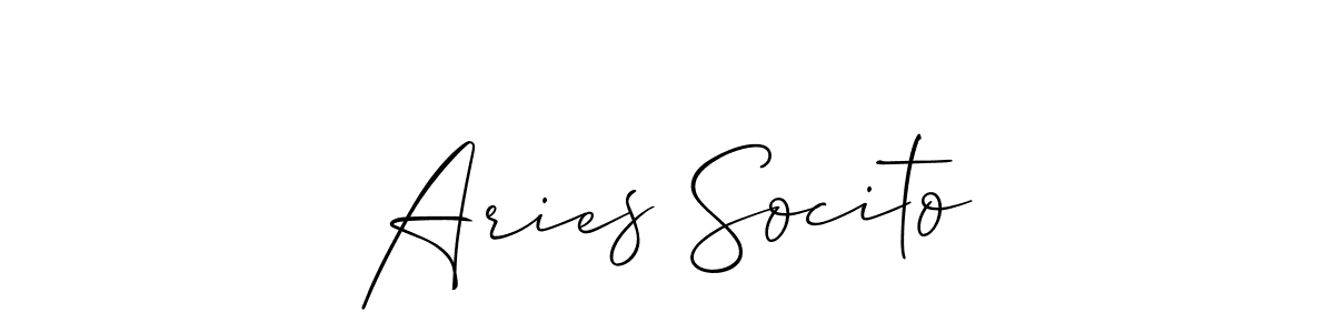 How to make Aries Socito name signature. Use Allison_Script style for creating short signs online. This is the latest handwritten sign. Aries Socito signature style 2 images and pictures png