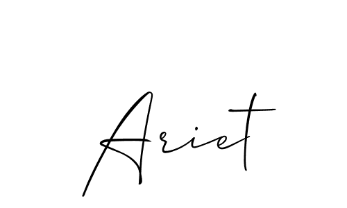 Create a beautiful signature design for name Ariet. With this signature (Allison_Script) fonts, you can make a handwritten signature for free. Ariet signature style 2 images and pictures png