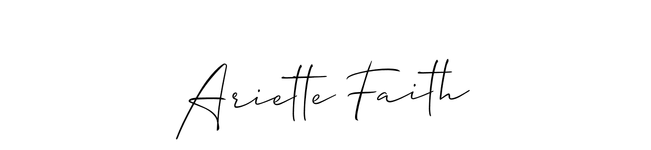 Create a beautiful signature design for name Ariette Faith. With this signature (Allison_Script) fonts, you can make a handwritten signature for free. Ariette Faith signature style 2 images and pictures png