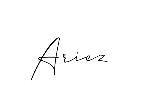 How to make Ariez signature? Allison_Script is a professional autograph style. Create handwritten signature for Ariez name. Ariez signature style 2 images and pictures png