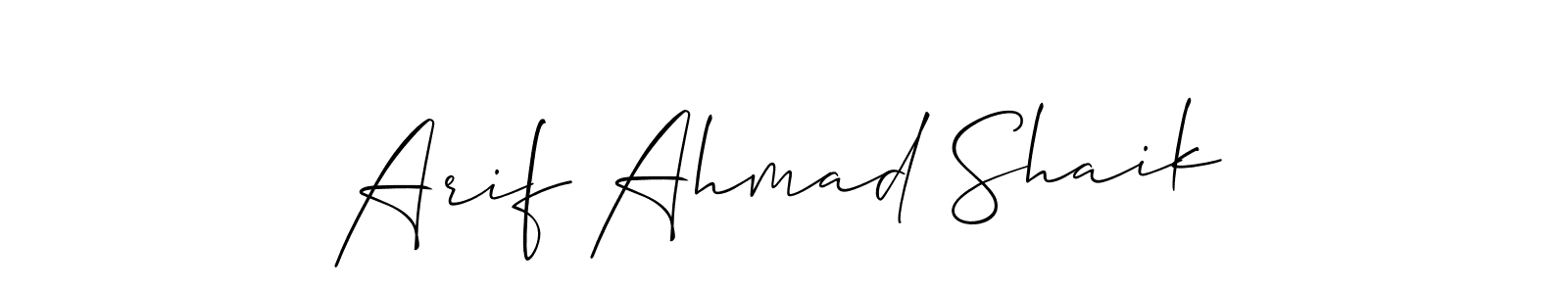 You should practise on your own different ways (Allison_Script) to write your name (Arif Ahmad Shaik) in signature. don't let someone else do it for you. Arif Ahmad Shaik signature style 2 images and pictures png