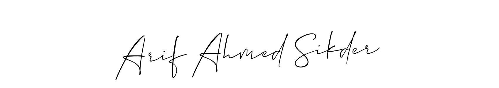 if you are searching for the best signature style for your name Arif Ahmed Sikder. so please give up your signature search. here we have designed multiple signature styles  using Allison_Script. Arif Ahmed Sikder signature style 2 images and pictures png