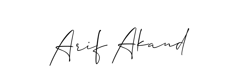 How to make Arif Akand name signature. Use Allison_Script style for creating short signs online. This is the latest handwritten sign. Arif Akand signature style 2 images and pictures png