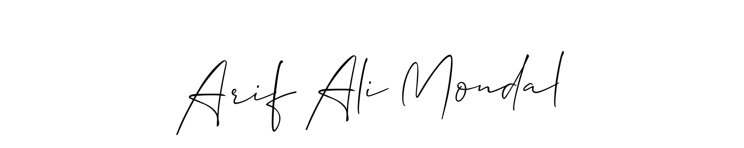 You should practise on your own different ways (Allison_Script) to write your name (Arif Ali Mondal) in signature. don't let someone else do it for you. Arif Ali Mondal signature style 2 images and pictures png