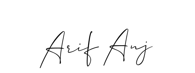 Similarly Allison_Script is the best handwritten signature design. Signature creator online .You can use it as an online autograph creator for name Arif Anj. Arif Anj signature style 2 images and pictures png
