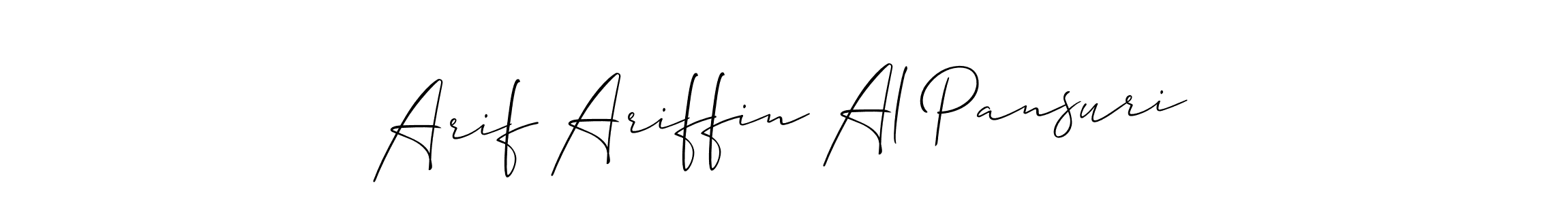 Similarly Allison_Script is the best handwritten signature design. Signature creator online .You can use it as an online autograph creator for name Arif Ariffin Al Pansuri. Arif Ariffin Al Pansuri signature style 2 images and pictures png