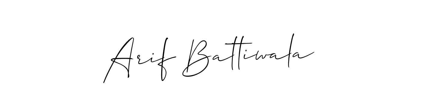 Make a beautiful signature design for name Arif Battiwala. With this signature (Allison_Script) style, you can create a handwritten signature for free. Arif Battiwala signature style 2 images and pictures png