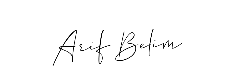 Use a signature maker to create a handwritten signature online. With this signature software, you can design (Allison_Script) your own signature for name Arif Belim. Arif Belim signature style 2 images and pictures png