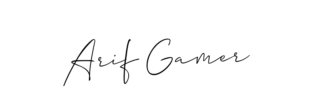How to make Arif Gamer signature? Allison_Script is a professional autograph style. Create handwritten signature for Arif Gamer name. Arif Gamer signature style 2 images and pictures png