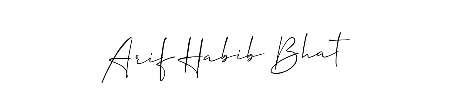 The best way (Allison_Script) to make a short signature is to pick only two or three words in your name. The name Arif Habib Bhat include a total of six letters. For converting this name. Arif Habib Bhat signature style 2 images and pictures png