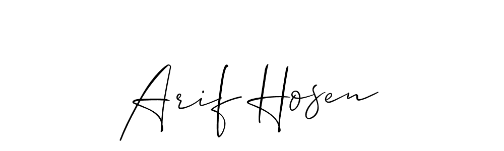 How to make Arif Hosen signature? Allison_Script is a professional autograph style. Create handwritten signature for Arif Hosen name. Arif Hosen signature style 2 images and pictures png