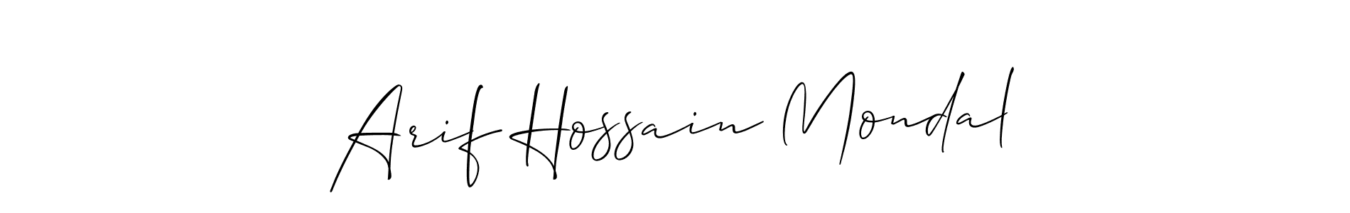 Allison_Script is a professional signature style that is perfect for those who want to add a touch of class to their signature. It is also a great choice for those who want to make their signature more unique. Get Arif Hossain Mondal name to fancy signature for free. Arif Hossain Mondal signature style 2 images and pictures png