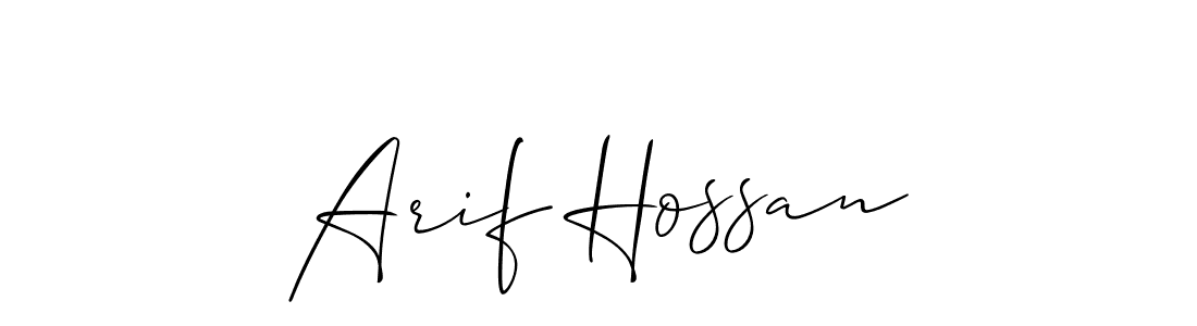 Create a beautiful signature design for name Arif Hossan. With this signature (Allison_Script) fonts, you can make a handwritten signature for free. Arif Hossan signature style 2 images and pictures png