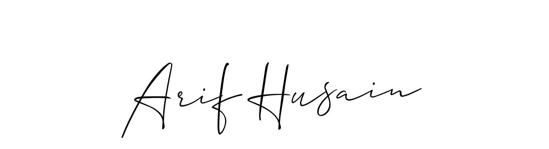 The best way (Allison_Script) to make a short signature is to pick only two or three words in your name. The name Arif Husain include a total of six letters. For converting this name. Arif Husain signature style 2 images and pictures png