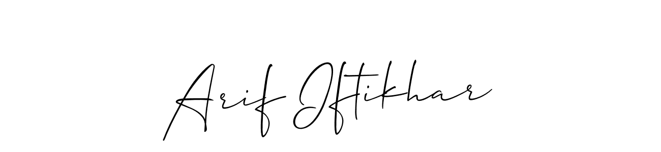 Use a signature maker to create a handwritten signature online. With this signature software, you can design (Allison_Script) your own signature for name Arif Iftikhar. Arif Iftikhar signature style 2 images and pictures png