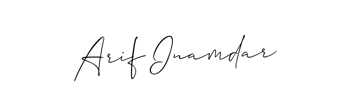 if you are searching for the best signature style for your name Arif Inamdar. so please give up your signature search. here we have designed multiple signature styles  using Allison_Script. Arif Inamdar signature style 2 images and pictures png