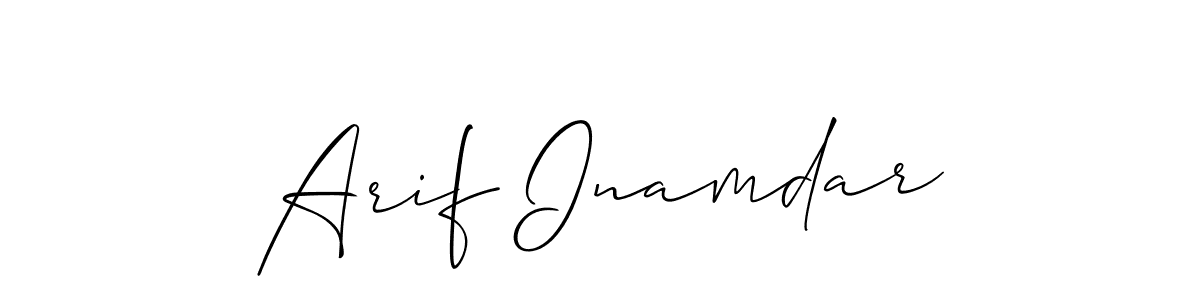 Also we have Arif Inamdar name is the best signature style. Create professional handwritten signature collection using Allison_Script autograph style. Arif Inamdar signature style 2 images and pictures png