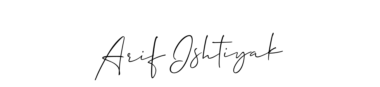 Use a signature maker to create a handwritten signature online. With this signature software, you can design (Allison_Script) your own signature for name Arif Ishtiyak. Arif Ishtiyak signature style 2 images and pictures png