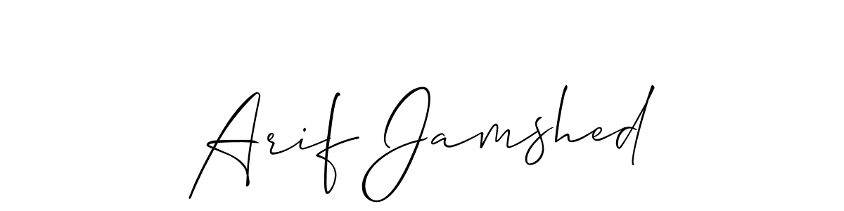Make a beautiful signature design for name Arif Jamshed. With this signature (Allison_Script) style, you can create a handwritten signature for free. Arif Jamshed signature style 2 images and pictures png