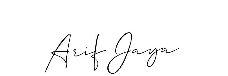 Make a beautiful signature design for name Arif Jaya. With this signature (Allison_Script) style, you can create a handwritten signature for free. Arif Jaya signature style 2 images and pictures png