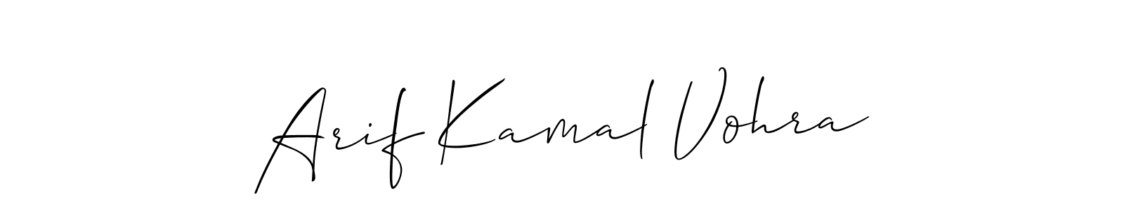 Make a beautiful signature design for name Arif Kamal Vohra. With this signature (Allison_Script) style, you can create a handwritten signature for free. Arif Kamal Vohra signature style 2 images and pictures png
