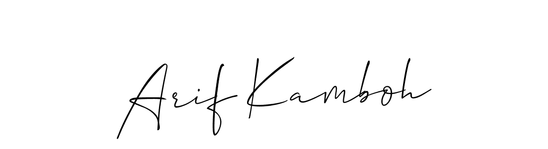 Use a signature maker to create a handwritten signature online. With this signature software, you can design (Allison_Script) your own signature for name Arif Kamboh. Arif Kamboh signature style 2 images and pictures png