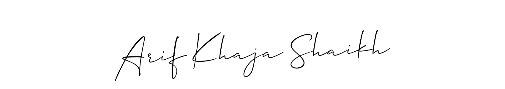 How to make Arif Khaja Shaikh name signature. Use Allison_Script style for creating short signs online. This is the latest handwritten sign. Arif Khaja Shaikh signature style 2 images and pictures png