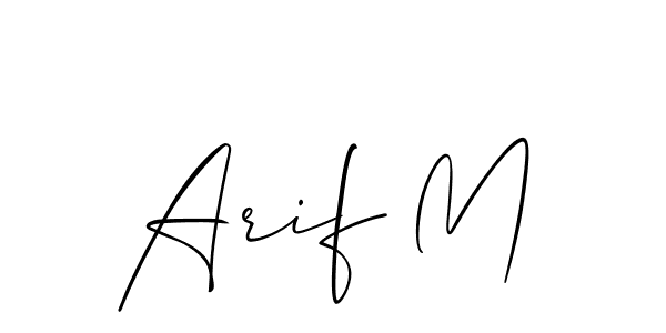 Allison_Script is a professional signature style that is perfect for those who want to add a touch of class to their signature. It is also a great choice for those who want to make their signature more unique. Get Arif M name to fancy signature for free. Arif M signature style 2 images and pictures png