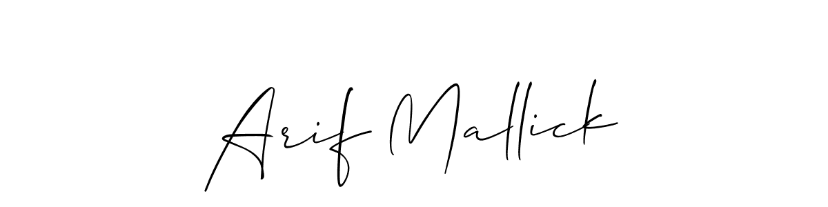 Make a short Arif Mallick signature style. Manage your documents anywhere anytime using Allison_Script. Create and add eSignatures, submit forms, share and send files easily. Arif Mallick signature style 2 images and pictures png