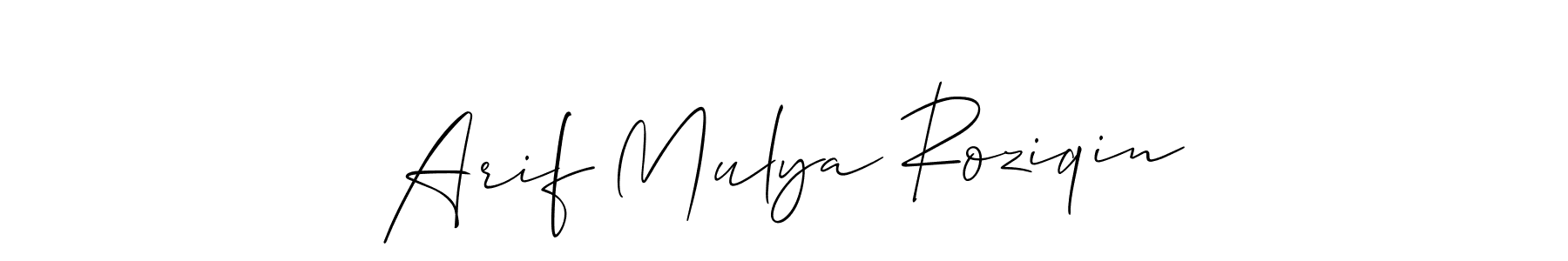 It looks lik you need a new signature style for name Arif Mulya Roziqin. Design unique handwritten (Allison_Script) signature with our free signature maker in just a few clicks. Arif Mulya Roziqin signature style 2 images and pictures png