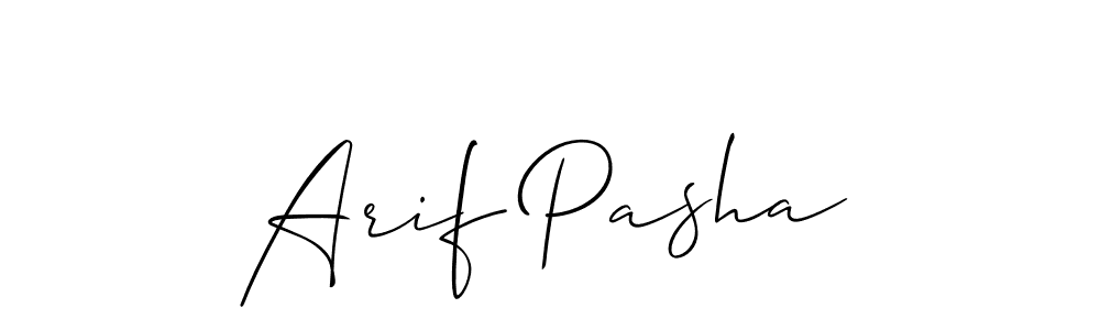 Arif Pasha stylish signature style. Best Handwritten Sign (Allison_Script) for my name. Handwritten Signature Collection Ideas for my name Arif Pasha. Arif Pasha signature style 2 images and pictures png