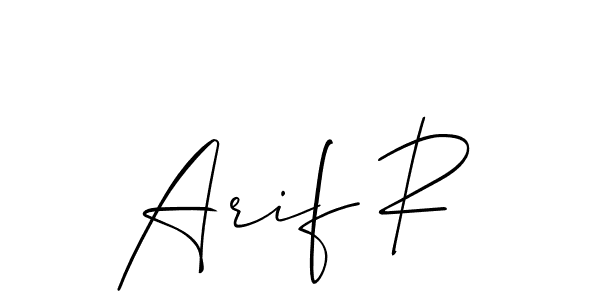 Make a beautiful signature design for name Arif R. With this signature (Allison_Script) style, you can create a handwritten signature for free. Arif R signature style 2 images and pictures png