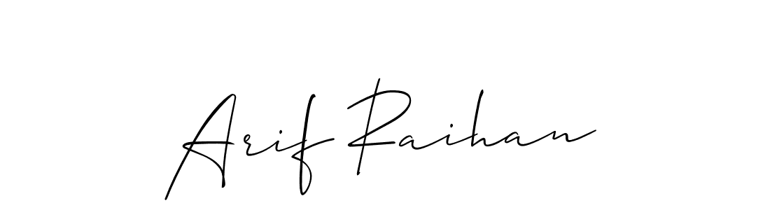 How to make Arif Raihan signature? Allison_Script is a professional autograph style. Create handwritten signature for Arif Raihan name. Arif Raihan signature style 2 images and pictures png