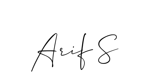 Create a beautiful signature design for name Arif S. With this signature (Allison_Script) fonts, you can make a handwritten signature for free. Arif S signature style 2 images and pictures png