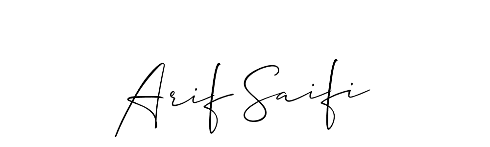 Use a signature maker to create a handwritten signature online. With this signature software, you can design (Allison_Script) your own signature for name Arif Saifi. Arif Saifi signature style 2 images and pictures png