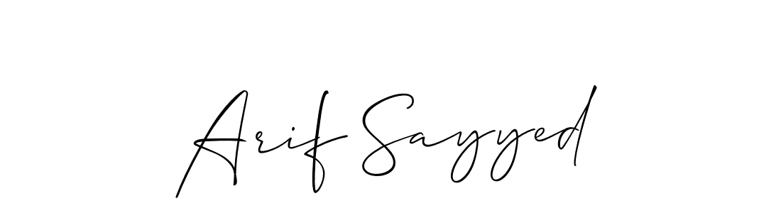 How to make Arif Sayyed name signature. Use Allison_Script style for creating short signs online. This is the latest handwritten sign. Arif Sayyed signature style 2 images and pictures png