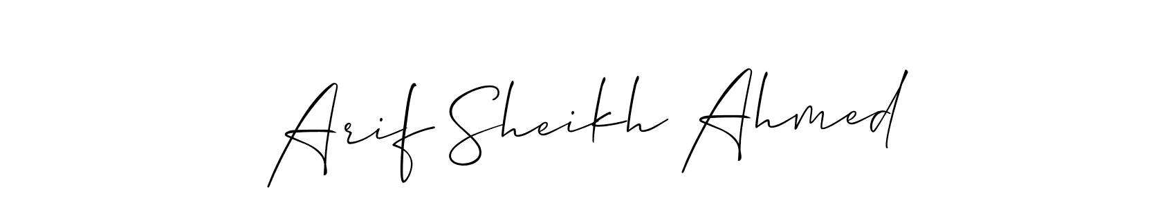 How to make Arif Sheikh Ahmed name signature. Use Allison_Script style for creating short signs online. This is the latest handwritten sign. Arif Sheikh Ahmed signature style 2 images and pictures png