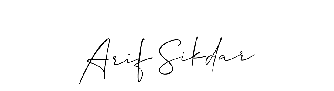 How to make Arif Sikdar name signature. Use Allison_Script style for creating short signs online. This is the latest handwritten sign. Arif Sikdar signature style 2 images and pictures png