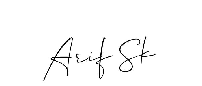 Make a beautiful signature design for name Arif Sk. With this signature (Allison_Script) style, you can create a handwritten signature for free. Arif Sk signature style 2 images and pictures png