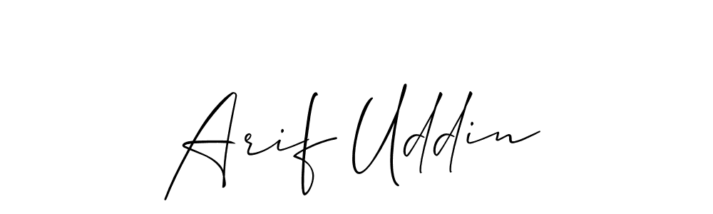 Create a beautiful signature design for name Arif Uddin. With this signature (Allison_Script) fonts, you can make a handwritten signature for free. Arif Uddin signature style 2 images and pictures png