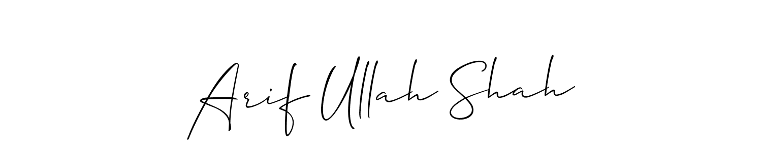 Make a beautiful signature design for name Arif Ullah Shah. With this signature (Allison_Script) style, you can create a handwritten signature for free. Arif Ullah Shah signature style 2 images and pictures png