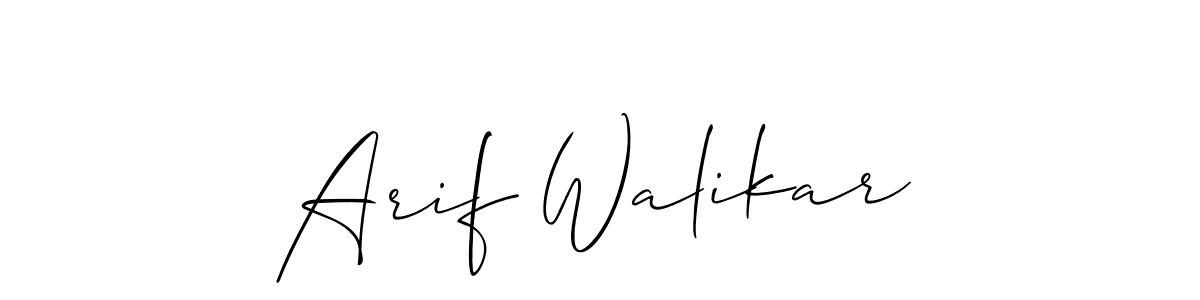 The best way (Allison_Script) to make a short signature is to pick only two or three words in your name. The name Arif Walikar include a total of six letters. For converting this name. Arif Walikar signature style 2 images and pictures png