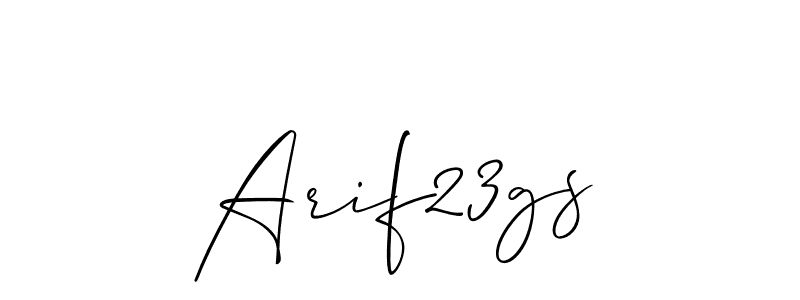 Create a beautiful signature design for name Arif23gs. With this signature (Allison_Script) fonts, you can make a handwritten signature for free. Arif23gs signature style 2 images and pictures png