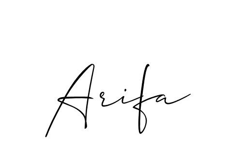 How to make Arifa name signature. Use Allison_Script style for creating short signs online. This is the latest handwritten sign. Arifa signature style 2 images and pictures png