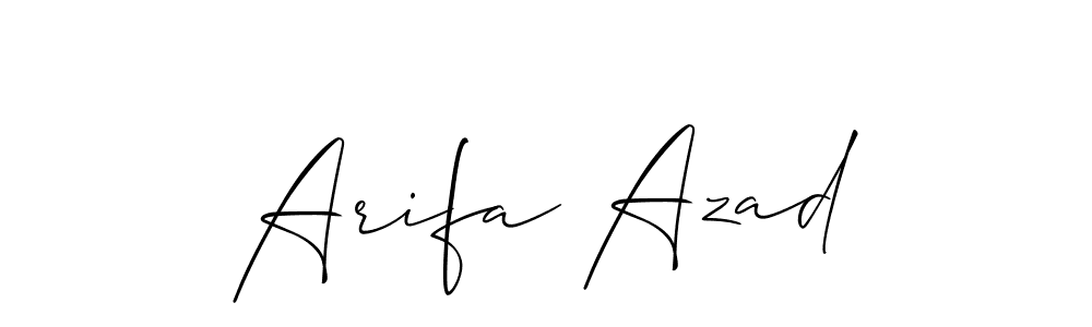 How to make Arifa Azad name signature. Use Allison_Script style for creating short signs online. This is the latest handwritten sign. Arifa Azad signature style 2 images and pictures png