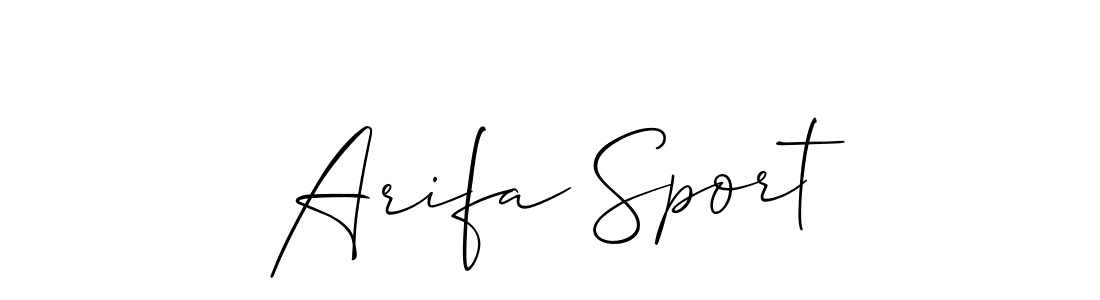 How to Draw Arifa Sport signature style? Allison_Script is a latest design signature styles for name Arifa Sport. Arifa Sport signature style 2 images and pictures png