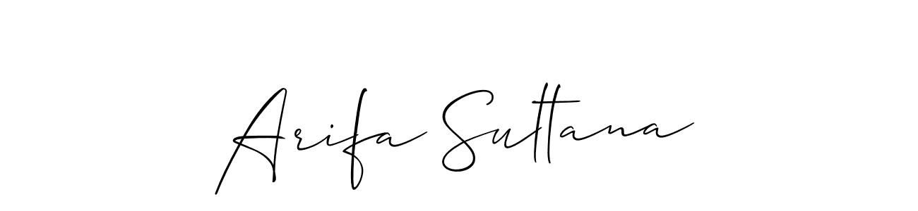 Use a signature maker to create a handwritten signature online. With this signature software, you can design (Allison_Script) your own signature for name Arifa Sultana. Arifa Sultana signature style 2 images and pictures png