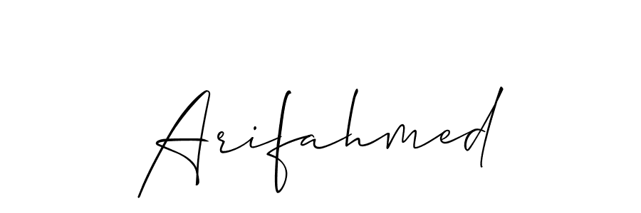Allison_Script is a professional signature style that is perfect for those who want to add a touch of class to their signature. It is also a great choice for those who want to make their signature more unique. Get Arifahmed name to fancy signature for free. Arifahmed signature style 2 images and pictures png