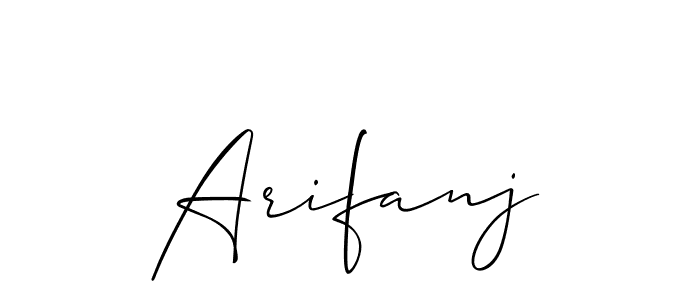 Make a beautiful signature design for name Arifanj. With this signature (Allison_Script) style, you can create a handwritten signature for free. Arifanj signature style 2 images and pictures png