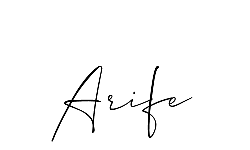 Arife stylish signature style. Best Handwritten Sign (Allison_Script) for my name. Handwritten Signature Collection Ideas for my name Arife. Arife signature style 2 images and pictures png